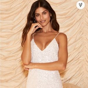 Lulus white sequin dress